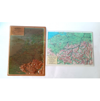 ♥ 2 PLASTICO IN RILIEVO FISICO POLITICO BENELUX BELGIO VINTAGE EDIZIONI RICO