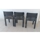 ♥ 3 SEDIE 4875 KARTELL DESIGN CARLO BARTOLI PLASTICA NERA VINTAGE SPACE AGE