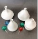 ♥ 4 BOTTIGLIE AMPOLLE IN CERAMICA PORCELLANA SAN MARCO VENEZIA TAPPI VETRO vasi