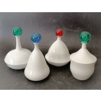 ♥ 4 BOTTIGLIE AMPOLLE IN CERAMICA PORCELLANA SAN MARCO VENEZIA TAPPI VETRO vasi