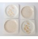 ♥ 4 PIATTI IN PORCELLANA WEDGWOOD PLATO GOLD DESSERT BIANCO DECORO ORO VINTAGE