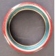 ♥ ANTICO BRACCIALE IN LACCA CINESE E CLOISONNE INTAGLIATO ROSSO DECORO FLOREALE