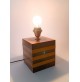 ♥ BASE PER LAMPADA DA TAVOLO IN LEGNO RADICA OTTONE VINTAGE DESIGN TURA RIZZO