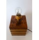 ♥ BASE PER LAMPADA DA TAVOLO IN LEGNO RADICA OTTONE VINTAGE DESIGN TURA RIZZO