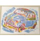 ♥ BENY GIANSIRACUSA ESPLOSIONE SERIGRAFIA FIAT 500 ABARTH POP ART 50x70cm