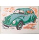 ♥ BENY GIANSIRACUSA MAGGIOLINO DS SERIGRAFIA BEETLE VOLKSWAGEN POP ART 50x70cm