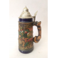 ♥ BOCCALE BIRRA IN CERAMICA VINTAGE GERZ GERMANY FOX HANDLE BOAR HUNT PELTRO