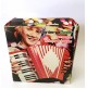 ♥ BONTEMPI FISARMONICA VINTAGE GIOCATTOLO JUNIOR 24 TASTI 12 BASSI ROSSA accordi