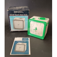 ♥ BREIL QUARTZ CLOCK RADIO SVEGLIA BIANCO VERDE PORTATILE VINTAGE ANNI 70 80