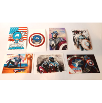 ♥ CAPTAIN AMERICA 75 HEROIC YEARS SERIE SPECIALE DI 7 CARTOLINE TORINO COMICS 16