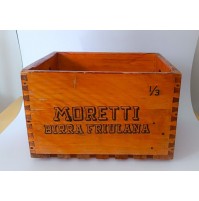 ♥ CASSA IN LEGNO BIRRA FRIULANA MORETTI VINTAGE 1966 CASSETTA SACILE UD targa