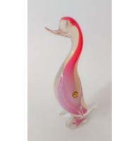 ♥ CIGNO SCULTURA STATUINA VETRO DI MURANO ROSA LATTIMO SEGUSO DESIGN ERA VINTAGE