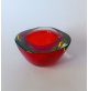 ♥ CIOTOLA IN VETRO SOMMERSO DI MURANO VINTAGE DESIGN FLAVIO POLI SEGUSO ROSSO