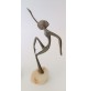 ♥ COPPIA DI BALLERINE STATUINE IN PELTRO E MARMO DESIGN BRUTALISTA VINTAGE FIGUR