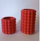 ♥ COPPIA DI VASI DA FIORI IN CERAMICA ROSSA EFFETTO BUBBLE SPACE AGE HOME DECOR