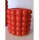 ♥ COPPIA DI VASI DA FIORI IN CERAMICA ROSSA EFFETTO BUBBLE SPACE AGE HOME DECOR