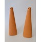 ♥ COPPIA DI VASI IN CERAMICA ARANCIONE PUNTINATA MONOFIORE VINTAGE ANNI 90 pop