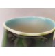 ♥ COPPIA DI VASI IN CERAMICA LUCIDA MADE IN ITALY VERDE BLU NERO MID CENTURY