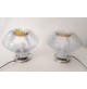 ♥ COPPIA LAMPADE DESIGN TONY ZUCCHERI VINTAGE SPACE AGE ABATJOURS VETRO MURANO