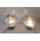 ♥ COPPIA LAMPADE DESIGN TONY ZUCCHERI VINTAGE SPACE AGE ABATJOURS VETRO MURANO