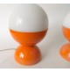 ♥ COPPIA LAMPADE SPACE AGE DESIGN LITTLE BALL LIGHT VINTAGE ANNI 70 ARANCIONE 