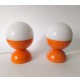 ♥ COPPIA LAMPADE SPACE AGE DESIGN LITTLE BALL LIGHT VINTAGE ANNI 70 ARANCIONE 