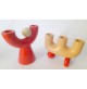 ♥ COPPIA PORTACANDELE VASI STILE POP ART SPACE AGE ARANCIONE CANDELIERI CERAMICA