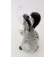 ♥ ELEFANTE IN VETRO DI MURANO FOGLIA ARGENTO ELEFANTINO SCULTURA FIGURA VINTAGE