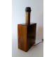 ♥ ELEGANTE LAMPADA DA TAVOLO IN LEGNO E OTTONE VINTAGE DESIGN mid-century modern