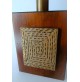 ♥ ELEGANTE LAMPADA DA TAVOLO IN LEGNO E OTTONE VINTAGE DESIGN mid-century modern