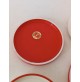 ♥ EMSA SET 6 SOTTOBICCHIERI CON CONTENITORE PLASTICA ROSSO BIANCO VINTAGE SPACE