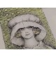 ♥ FELICITA FRAI LITOGRAFIA VOLTO DONNA VERDE VINTAGE 1976 quadro con cornice