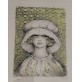 ♥ FELICITA FRAI LITOGRAFIA VOLTO DONNA VERDE VINTAGE 1976 quadro con cornice