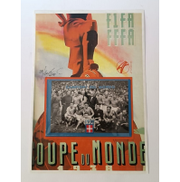 ♥ FOGLIO + CARTOLINA ITALIA NAZIONALE DI CALCIO CAMPIONE DEL MONDO 1938 L05b