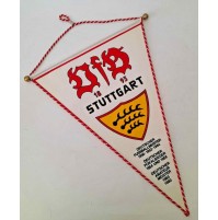 ♥ GAGLIARDETTO CALCIO STUTTGART BUNDESLIGA 1984 PENNANT VINTAGE BIFACCIALE