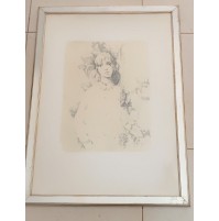 ♥ GIUSEPPE GIORGI FIGURA FEMMINILE LITOGRAFIA CHINA QUADRO 1979 CON CORNICE