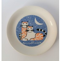 ♥ GLI ANIMALI DI LAURA FIUME PIATTO IN CERAMICA GATTI CERAMINTER VINTAGE DESIGN