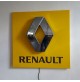 ♥ GRANDE INSEGNA RENAULT METALLO LUMINOSA TARGA TABELLA 110 CM GIALLA VINTAGE