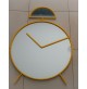 ♥ GRANDE SPECCHIO DA MURO A FORMA DI OROLOGIO SVEGLIA METALLO GIALLO POP MEMPHIS