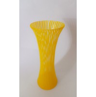 ♥ GRANDE VASO IN VETRO DI MURANO FILIGRANA GIALLO VINTAGE DESIGN MARTENS