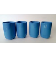 ♥ GUZZINI SET 4 BICCHIERI DA BIBITA AZZURRI AMANDA DESIGN AMBROGIO POZZI