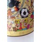 ♥ JACOVITTI BIDONE POUF CONTENITORE PUBBLICITARIO MONDIALI DI CALCIO 1982 ITALIA