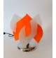 ♥ LAMPADA ABAT-JOUR PLEXI ARANCIONE BIANCO CHROME VINTAGE SPACE AGE DESIGN 70