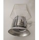 ♥ LAMPADA DA TAVOLO CUBIC VINTAGE DESIGN GAETANO SCIOLARI VETRO CHROME SPACE AGE