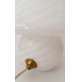 ♥ LAMPADA DA TAVOLO FUNGO IN VETRO DI MURANO A SPIRALE BIANCO VINTAGE 26cm