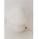 ♥ LAMPADA DA TAVOLO FUNGO IN VETRO DI MURANO A SPIRALE BIANCO VINTAGE 26cm