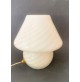 ♥ LAMPADA DA TAVOLO FUNGO IN VETRO DI MURANO A SPIRALE BIANCO VINTAGE 26cm