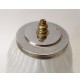 ♥ LAMPADA DA TAVOLO IN VETRO BIANCO BASE LEGNO VINTAGE DESIGN ANNI 70 SPACE AGE