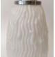 ♥ LAMPADA DA TAVOLO IN VETRO BIANCO BASE LEGNO VINTAGE DESIGN ANNI 70 SPACE AGE