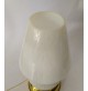 ♥ LAMPADA DA TAVOLO MUSHROOM VETRO DI MURANO BIANCO VINTAGE DESIGN BASE OTTONE